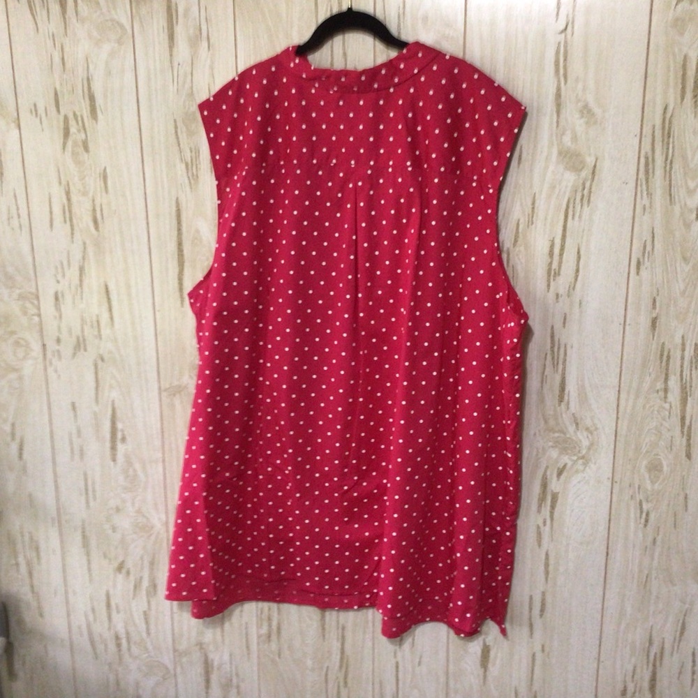 Woman Within Red Sleeveless Polka Dot Tunic 5X - Picture 2 of 10